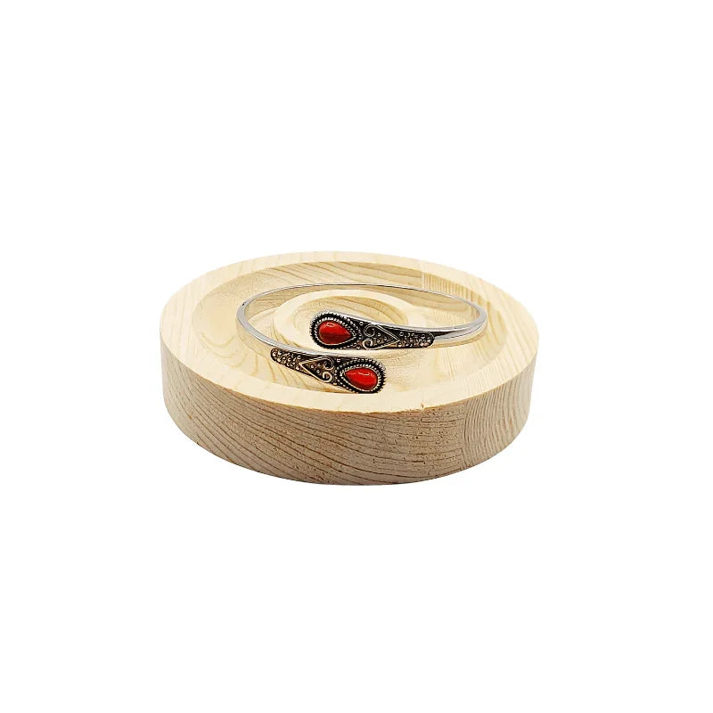 Bracelets Réglables en Métal et Pierres en Onyx Noir - Litho Natura