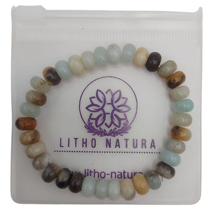 Bracelet Extensible en Amazonite Naturelle - Litho Natura