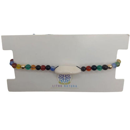 Bracelet en Agate Naturelle Tressée avec Coquillage Caurie - Style Bohème - Litho Natura