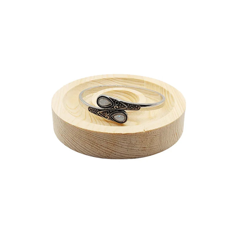 Bracelets Réglables en Métal et Pierres en Onyx Noir - Litho Natura