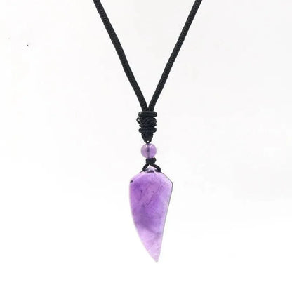 Pendentif Dent de Loup en Pierres Naturelles – Amulette de Puissance et de Protection - Litho Natura