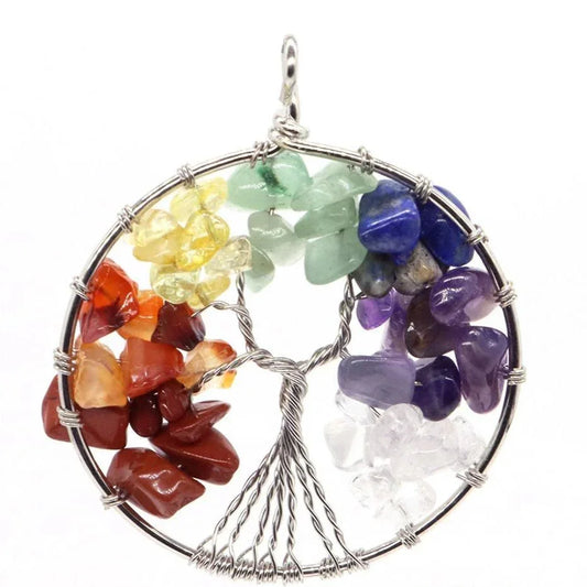 Pendentif Arbre de Vie 7 Chakras - Qualité A - Litho Natura