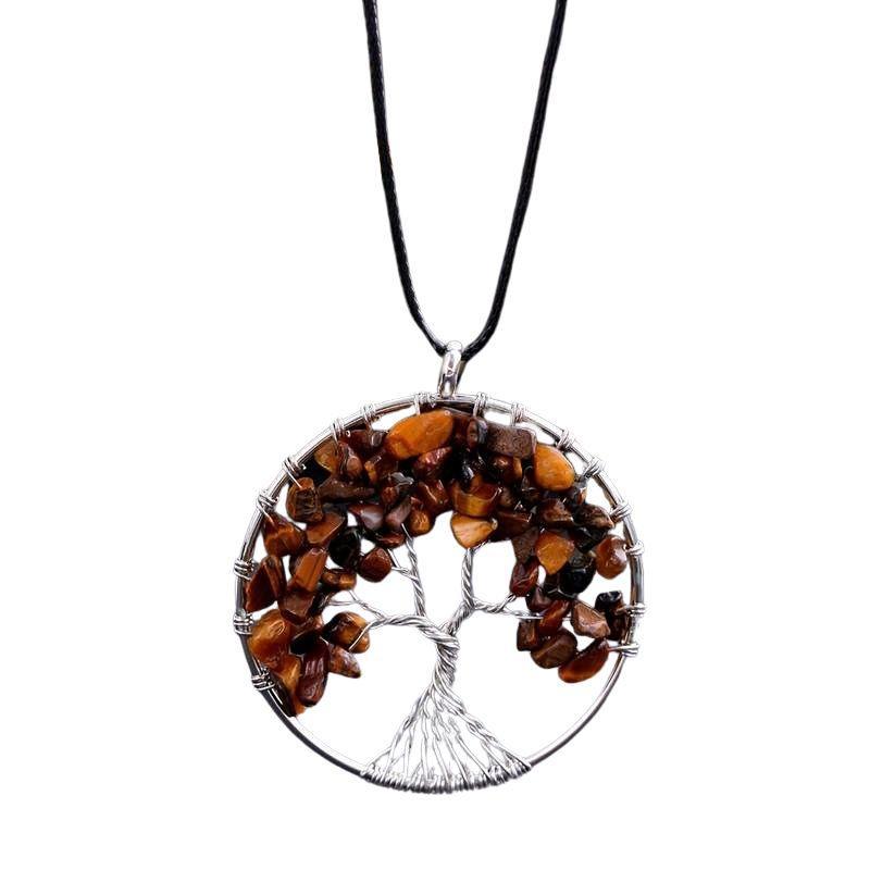 Pendentif Arbre de Vie en Œil de Tigre - Qualité A - Litho Natura