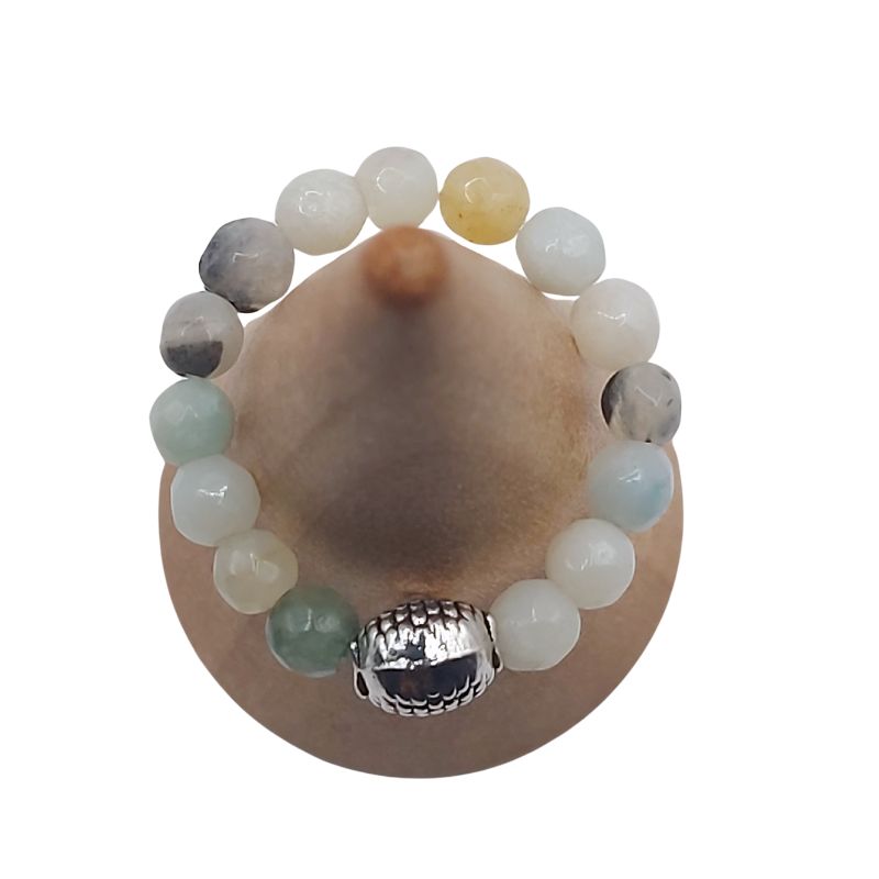 Anneau Extensible Mixte en Amazonite Naturelle