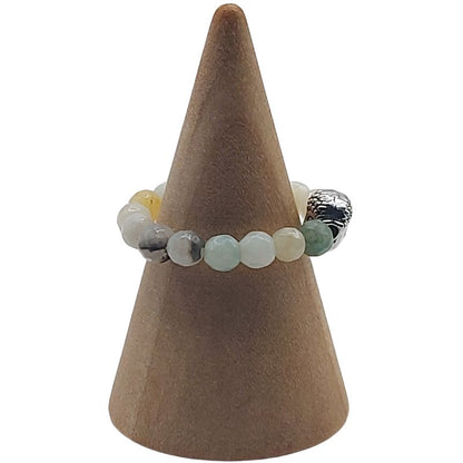 Anneau Extensible Mixte en Amazonite Naturelle