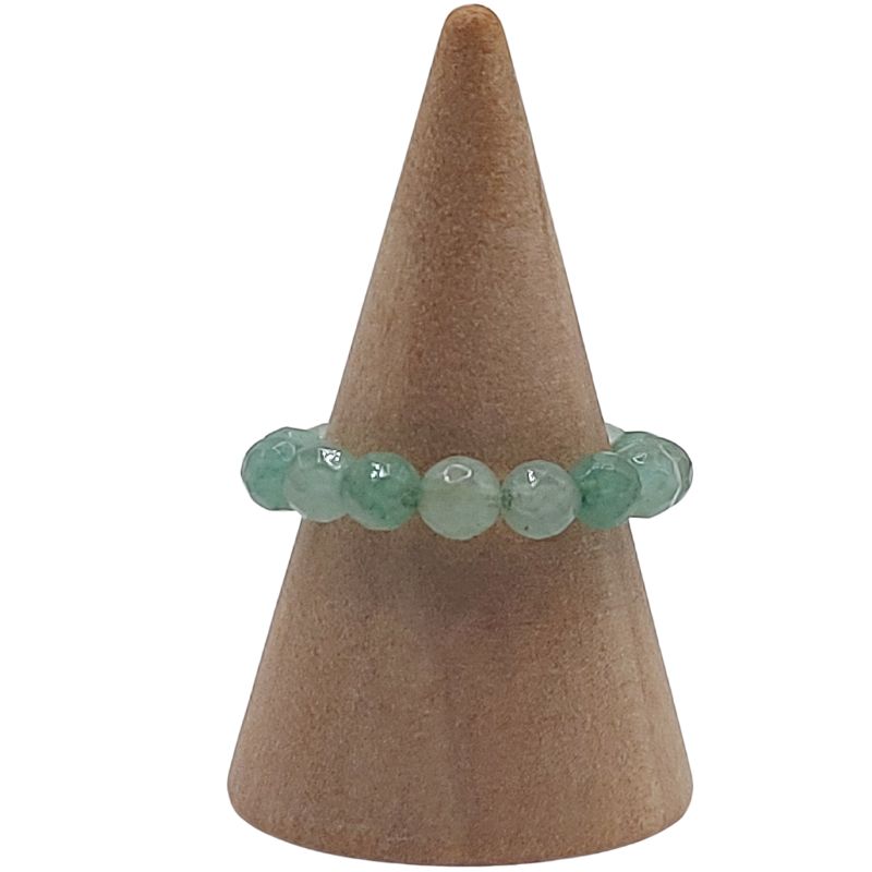Anneau Extensible Mixte en Aventurine Verte Naturelle