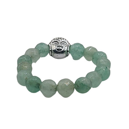 Anneau Extensible Mixte en Aventurine Verte Naturelle