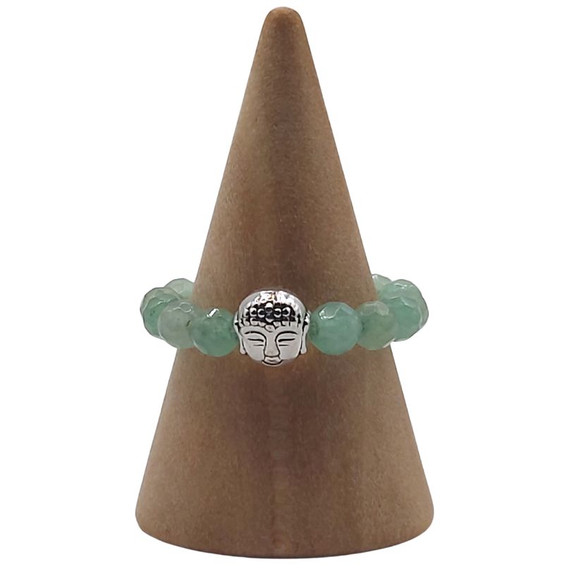 Anneau Extensible Mixte en Aventurine Verte Naturelle