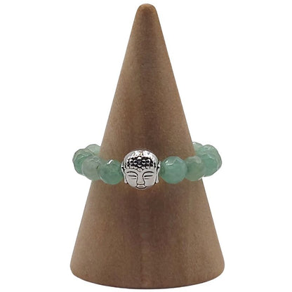 Anneau Extensible Mixte en Aventurine Verte Naturelle
