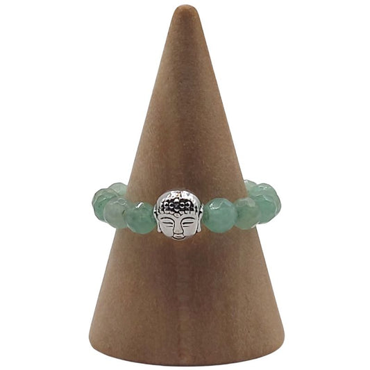 Anneau Extensible Mixte en Aventurine Verte Naturelle