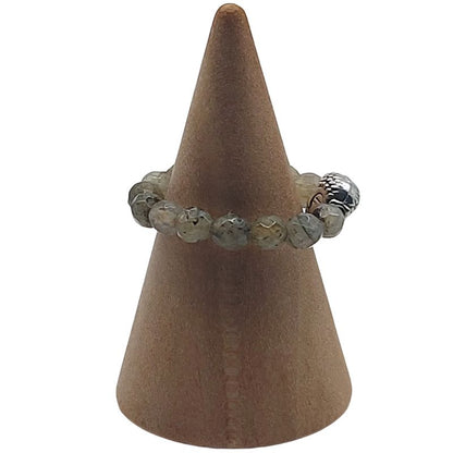 Anneau Extensible Mixte en Labradorite Naturelle