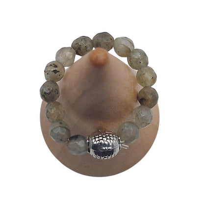 Anneau Extensible Mixte en Labradorite Naturelle