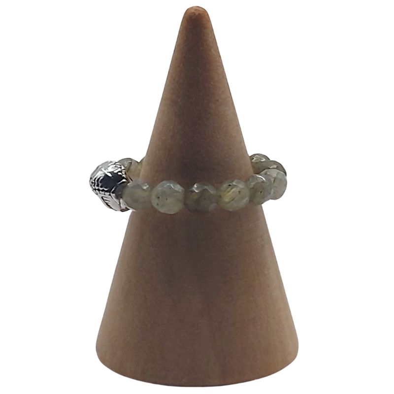 Anneau Extensible Mixte en Labradorite Naturelle