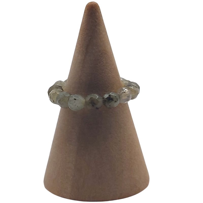 Anneau Extensible Mixte en Labradorite Naturelle