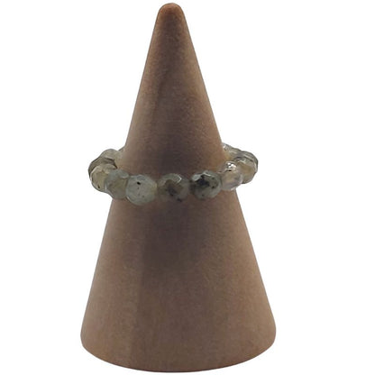 Anneau Extensible Mixte en Labradorite Naturelle