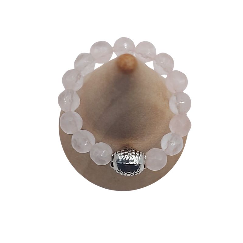 Anneau Extensible Mixte en Quartz Rose Naturel