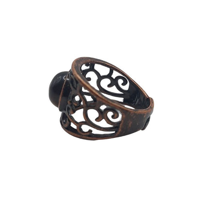 Anneaux Réglables Ronds en Améthyste Naturelle