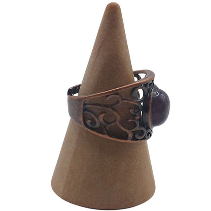 Anneaux Réglables Ronds en Améthyste Naturelle