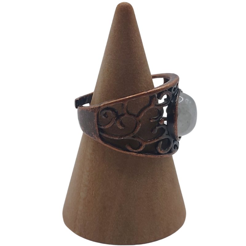 Anneaux Réglables Ronds en Cristal de Roche Naturel