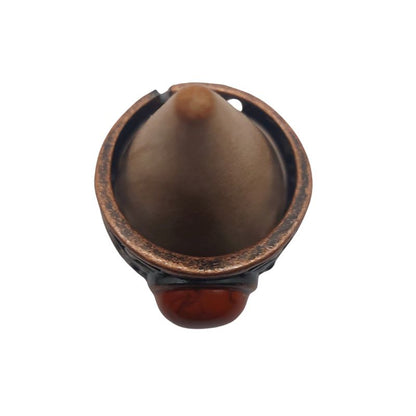 Anneaux Réglables Ronds en Jaspe Rouge Naturel