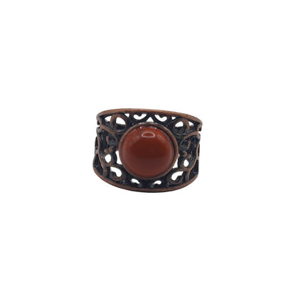 Anneaux Réglables Ronds en Jaspe Rouge Naturel