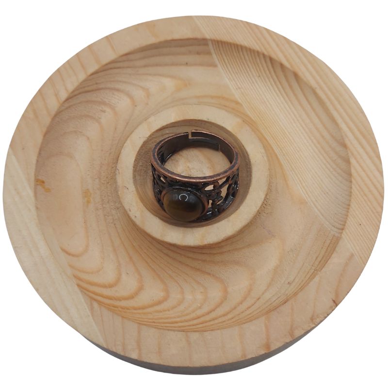 Anneaux Réglables Ronds en Œil de Tigre Naturel