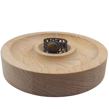 Anneaux Réglables Ronds en Œil de Tigre Naturel