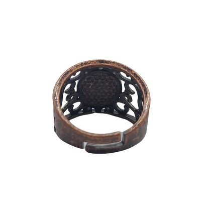 Anneaux Réglables Ronds en Turquoise Naturelle