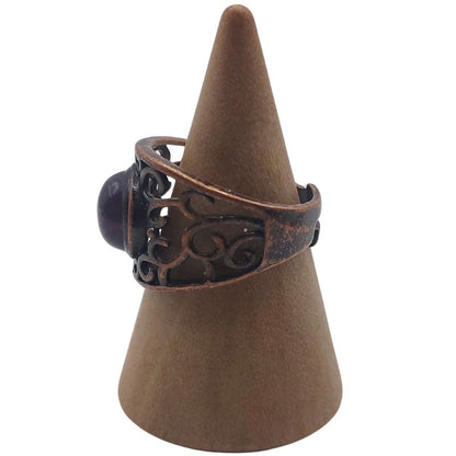 Anneaux Réglables Ronds en Améthyste Naturelle