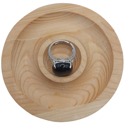 Bague Ajustable en Agate Noire