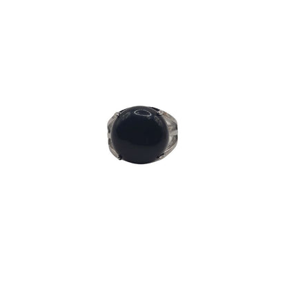 Bague Ajustable en Agate Noire