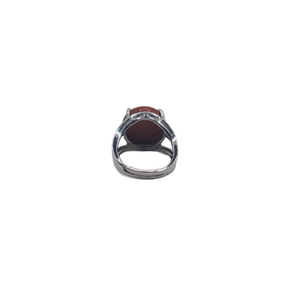 Bague Ajustable en Jaspe Rouge