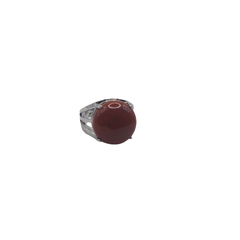 Bague Ajustable en Jaspe Rouge