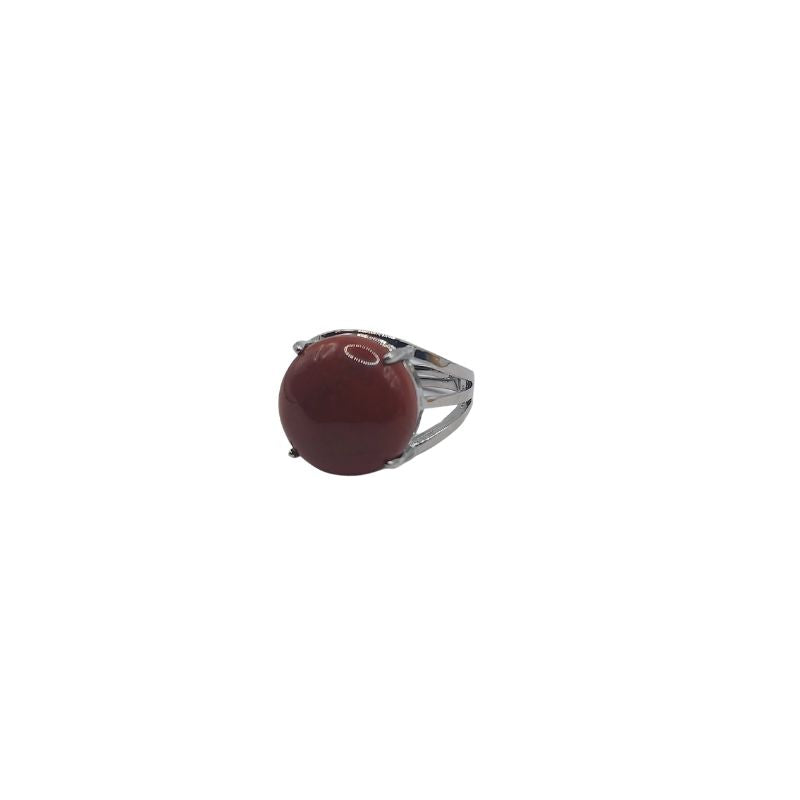 Bague Ajustable en Jaspe Rouge
