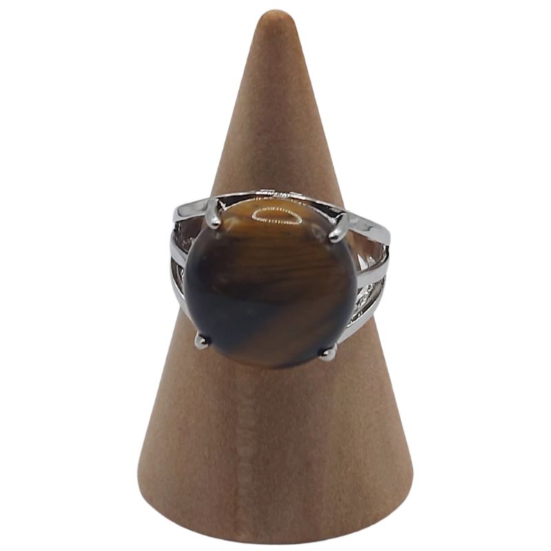 Bague Ajustable en Oeil de Tigre