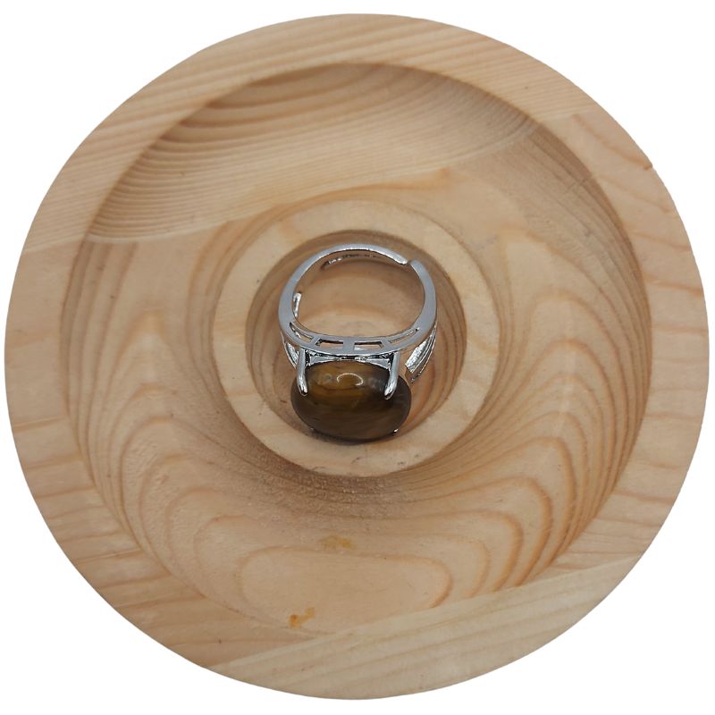 Bague Ajustable en Oeil de Tigre
