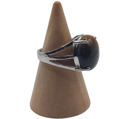 Bague Ajustable en Oeil de Tigre