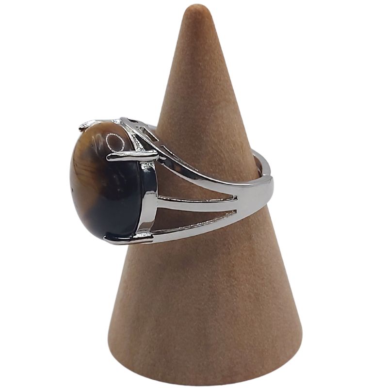 Bague Ajustable en Oeil de Tigre