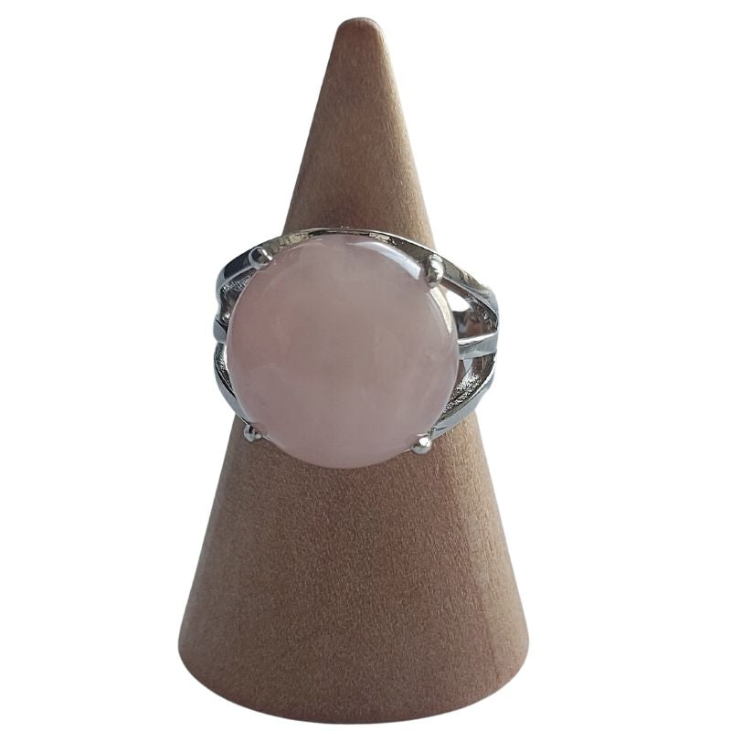 Bague Ajustable en Quartz Rose