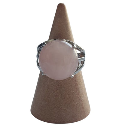 Bague Ajustable en Quartz Rose
