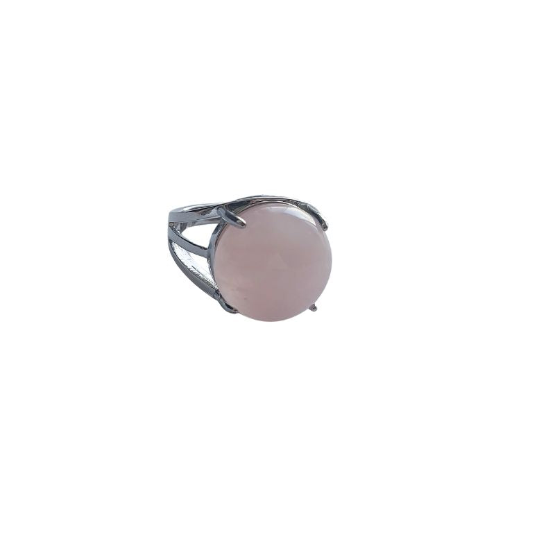 Bague Ajustable en Quartz Rose