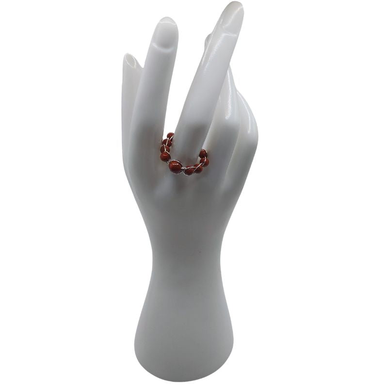 Bague De Manchette en Jaspe Rouge