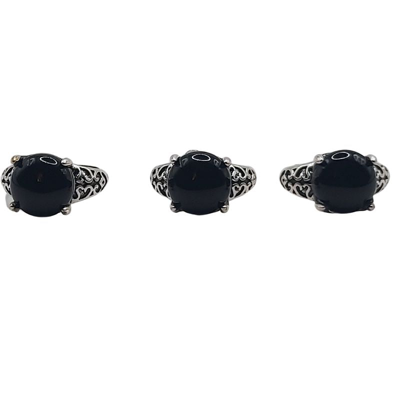 Bague Naren Mixte - Agate Noire