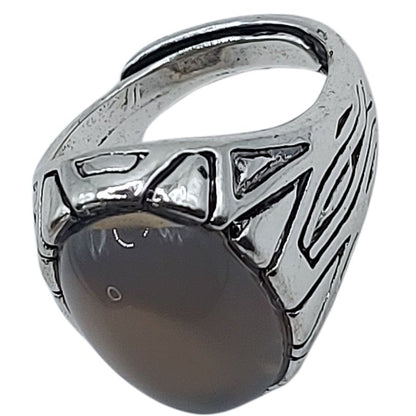 Bague Naren Mixte - Agate Grise