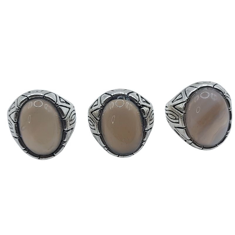 Bague Naren Mixte - Agate Grise