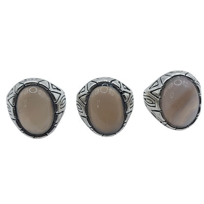 Bague Naren Mixte - Agate Grise