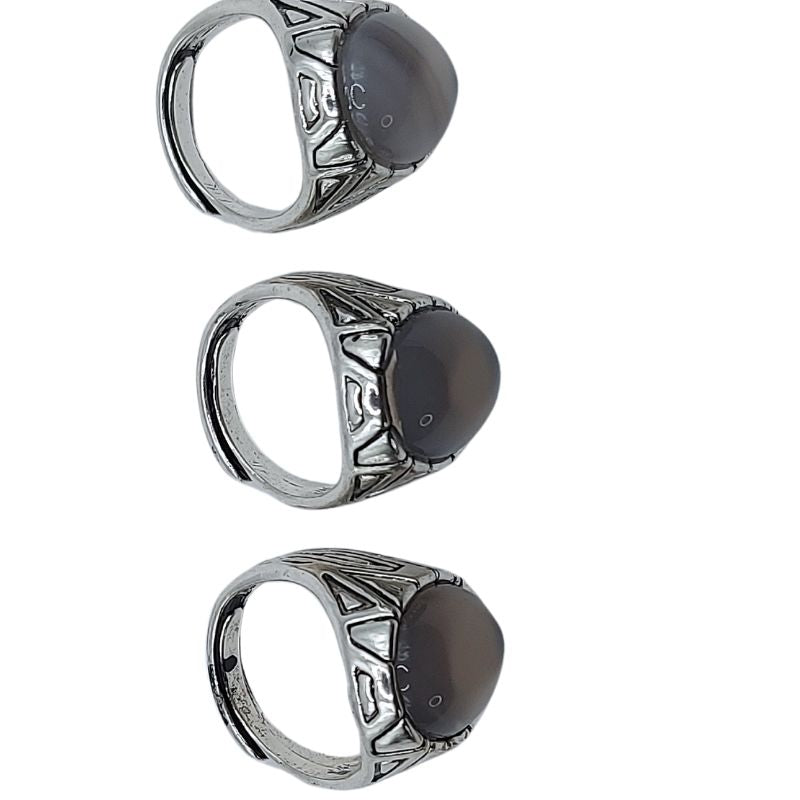 Bague Naren Mixte - Agate Grise