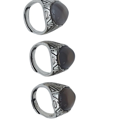 Bague Naren Mixte - Agate Grise