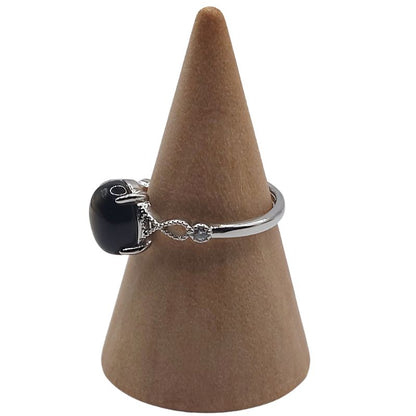 Bague Naren en Obsidienne Dorée