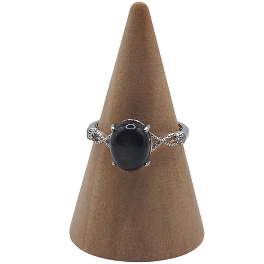 Bague Naren en Obsidienne Dorée